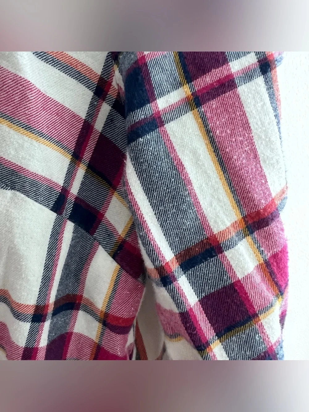 J. Crew White Plaid Button-Down Shirt with Pink & Blue
